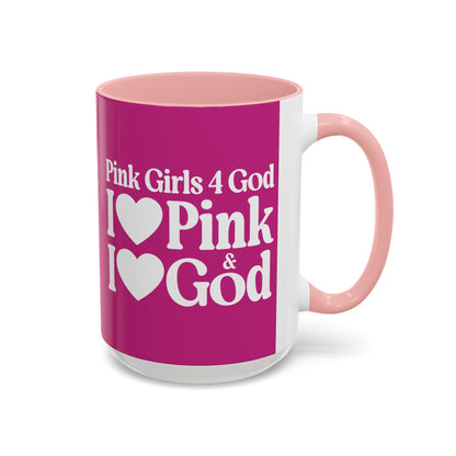 Pink Girls 4 God Mug  - Color Collection
