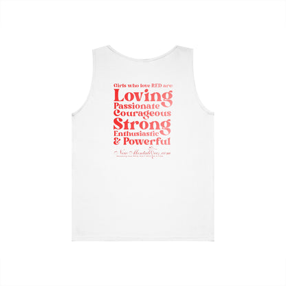 Red Girl 4 Life Ladies Sleeveless White Tank Top | Double-Sided Graphic Tank | Inspirational Tank for Women (Unisex)