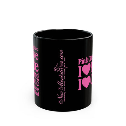 Pink Girls 4 God Mug - Black Contrast Collection