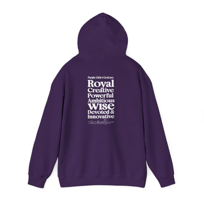 Purple Girls 4 God Adult Hoodie - You Are Royal, Creative, Powerful, Ambitious, Wise, Devoted, and Innovative!