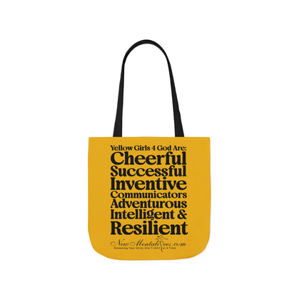 Yellow Girls 4 God Tote Bag - You Are Cheerful, Successful, Inventive, Communicators, Adventurous, Intelligent, and Resilient!