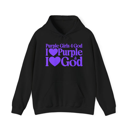 Purple Girls 4 God Adult Hoodie | Black Contrast