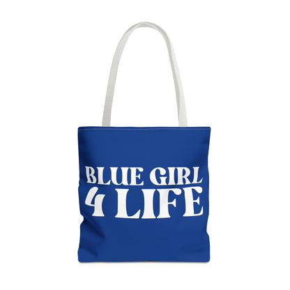Blue Girl 4 Life Tote Bag - Cute Blue Bag for Women and Girls, Double Sided Inspirational Tote