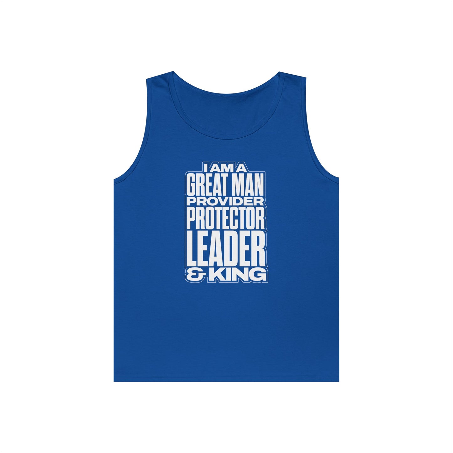 I Am A Great Man Teen Tank Top – Unisex Inspirational Tank | Provider, Protector, Leader & King | Positive Affirmation Tank for Teens