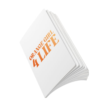 Orange Girl 4 Life (White) Softcover Journal – Double-Sided Inspirational Journal | 100 or 200 Pages | Notebook for Girls & Women Who Love Orange