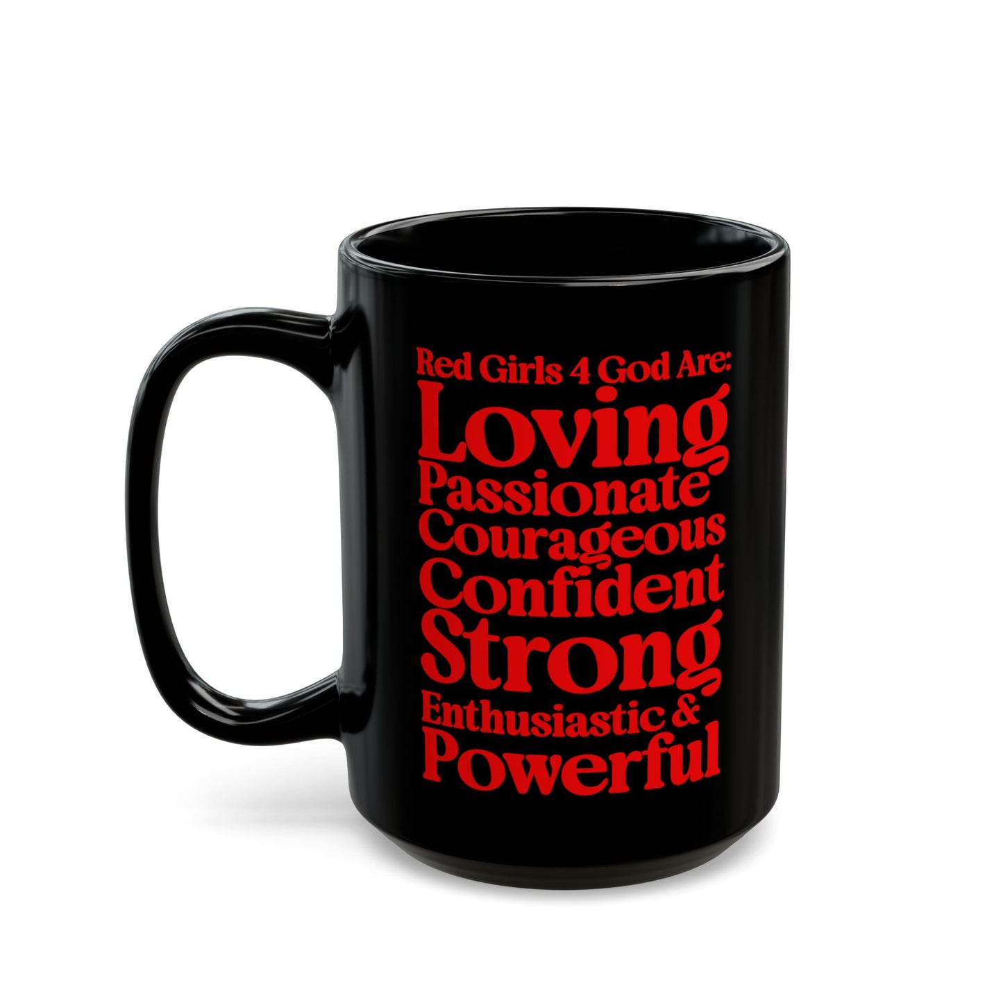Red Girls 4 God Mug - Black Contrast Collection