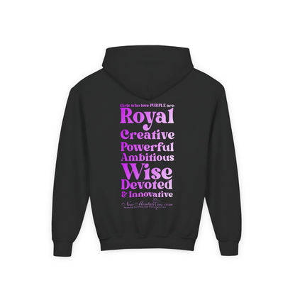 Purple Girl 4 Life Hoodie - Cute Youth Black Graphic Hoodie, Inspirational Hoodie, Positive Affirmation Hoodie, Purple Fashion