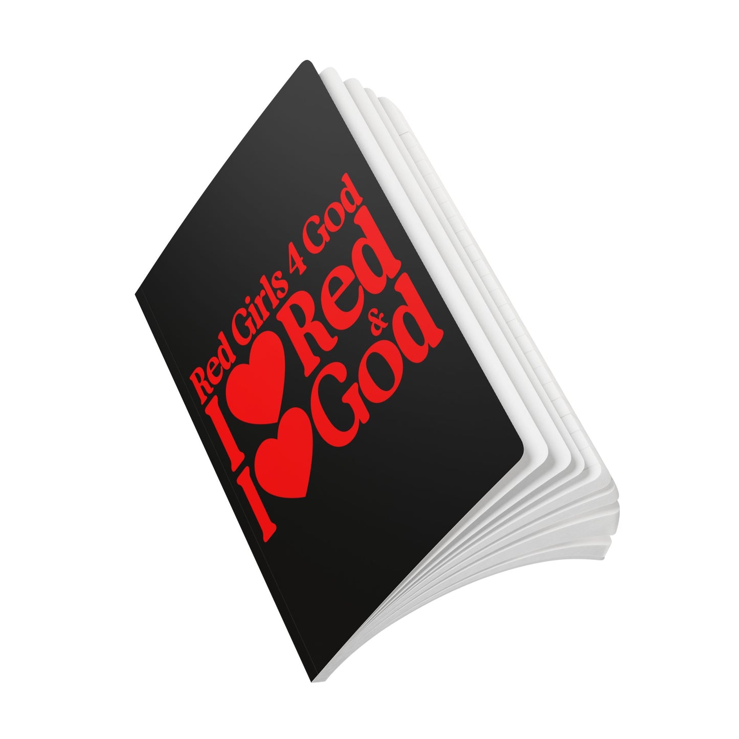 Red Girls 4 God Black Contrast Softcover Journal – Double-Sided Inspirational Faith Journal | 100 or 200 Pages | Notebook for Girls & Women Who Love God