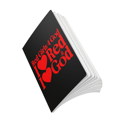 Red Girls 4 God Black Contrast Softcover Journal – Double-Sided Inspirational Faith Journal | 100 or 200 Pages | Notebook for Girls & Women Who Love God