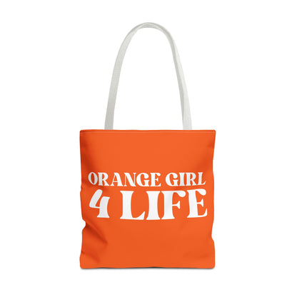 Orange Girl 4 Life Tote Bag -  Cute Orange Bag for Women and Girls, Double Sided Inspirational Tote
