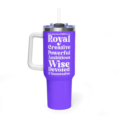 Purple Girl 4 Life 40 oz Purple Tumbler - Cute, Purple, Positive, Affirmation, Inspirational, Insulated Tumbler