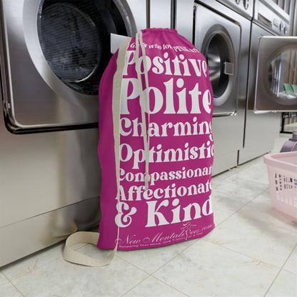 Pink Girl 4 Life Custom Pink Laundry Bag – Double-Sided Inspirational Pink Girl Laundry Sack | Spun Polyester Drawstring Bag