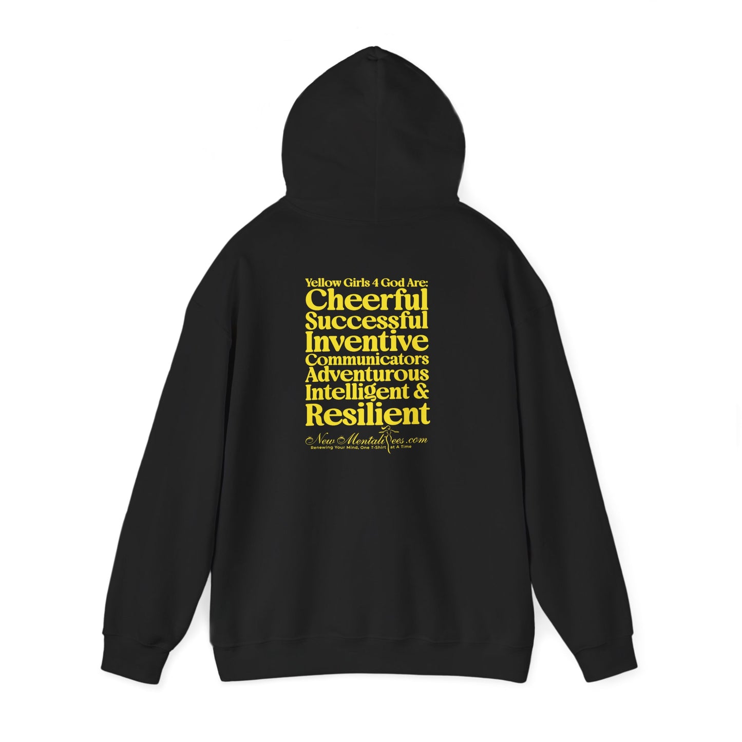 Yellow Girls 4 God Adult Hoodie | Black Contrast