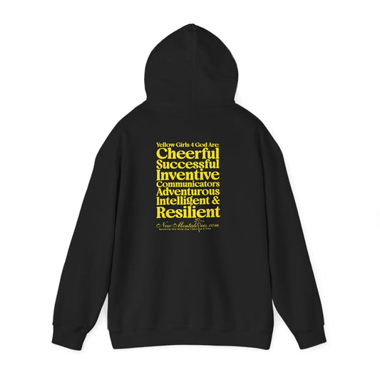Yellow Girls 4 God Adult Hoodie | Black Contrast