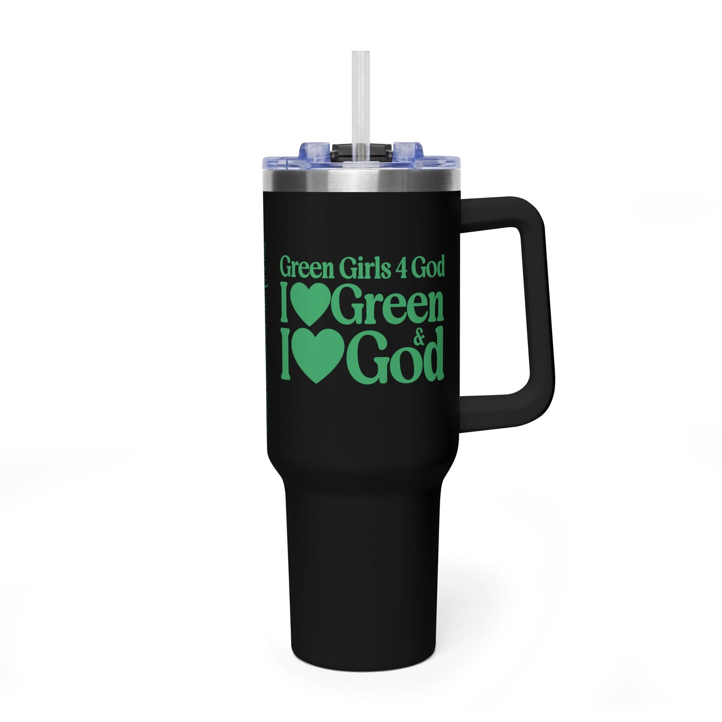 Green Girls 4 God Black Contrast Tumbler - Faith Filled Women Who Love Green