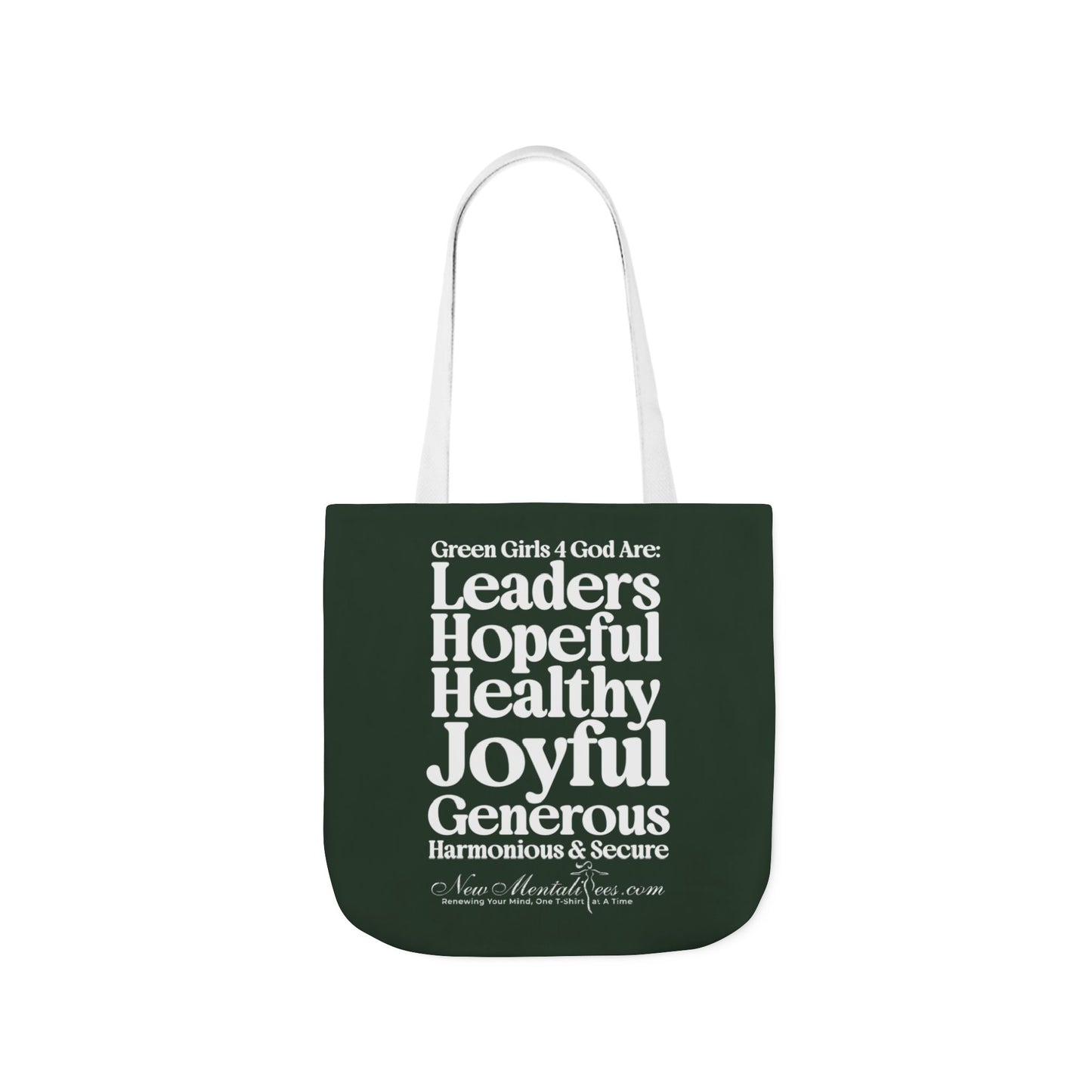 Green Girls 4 God Tote Bag - You are A Leader, Helpful, Healthy, Joyful, Generous, Harmonious and Secure!