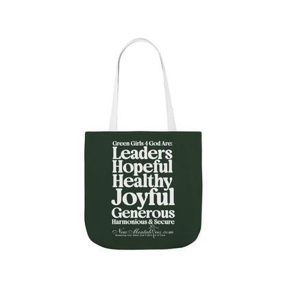 Green Girls 4 God Tote Bag - You are A Leader, Helpful, Healthy, Joyful, Generous, Harmonious and Secure!