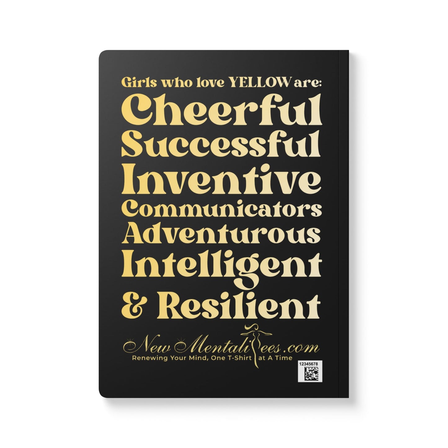 Yellow Girl 4 Life (Black) Softcover Journal – Double-Sided Inspirational Journal | 100 or 200 Pages | Notebook for Girls & Women Who Love Yellow