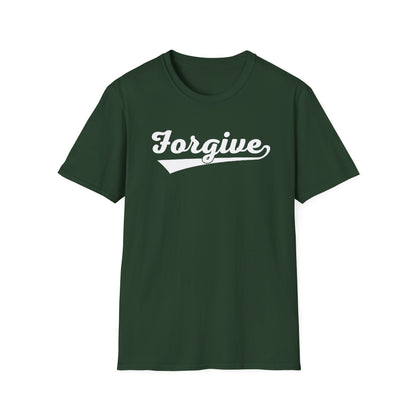 HomeRun Forgive Unisex T-Shirt | Baseball Script Tee | Inspirational Graphic Shirt | Positive Message Apparel | Motivational Unisex Shirt
