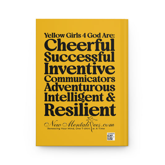 Yellow Girls for God Hardcover Journal – Double-Sided Inspirational Notebook | Matte Hardcover | 150 Lined Pages | Gift for Women & Girls