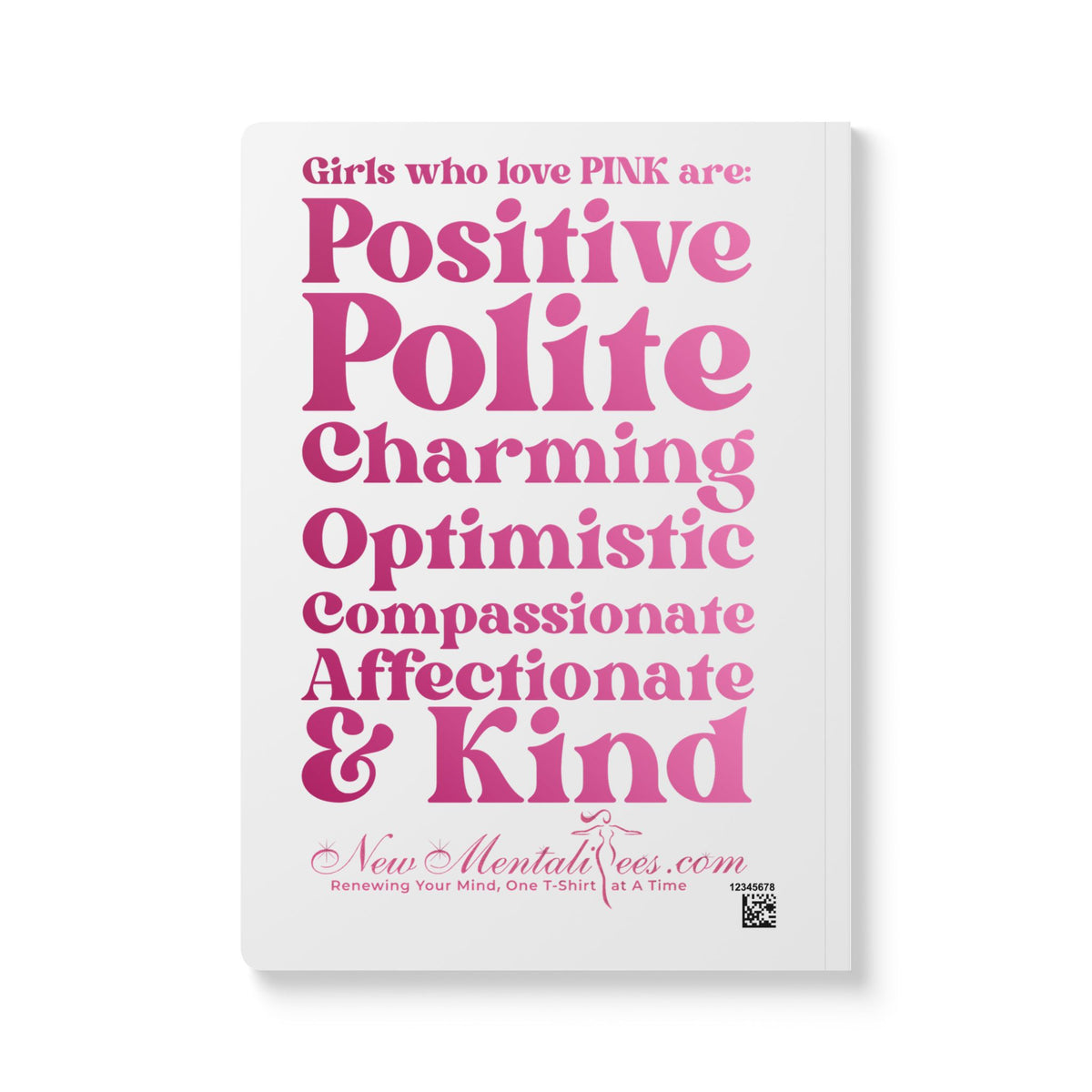 Pink Girl 4 Life (White) Softcover Journal – Double-Sided Inspirational Journal | 100 or 200 Pages | Notebook for Girls & Women Who Love Pink