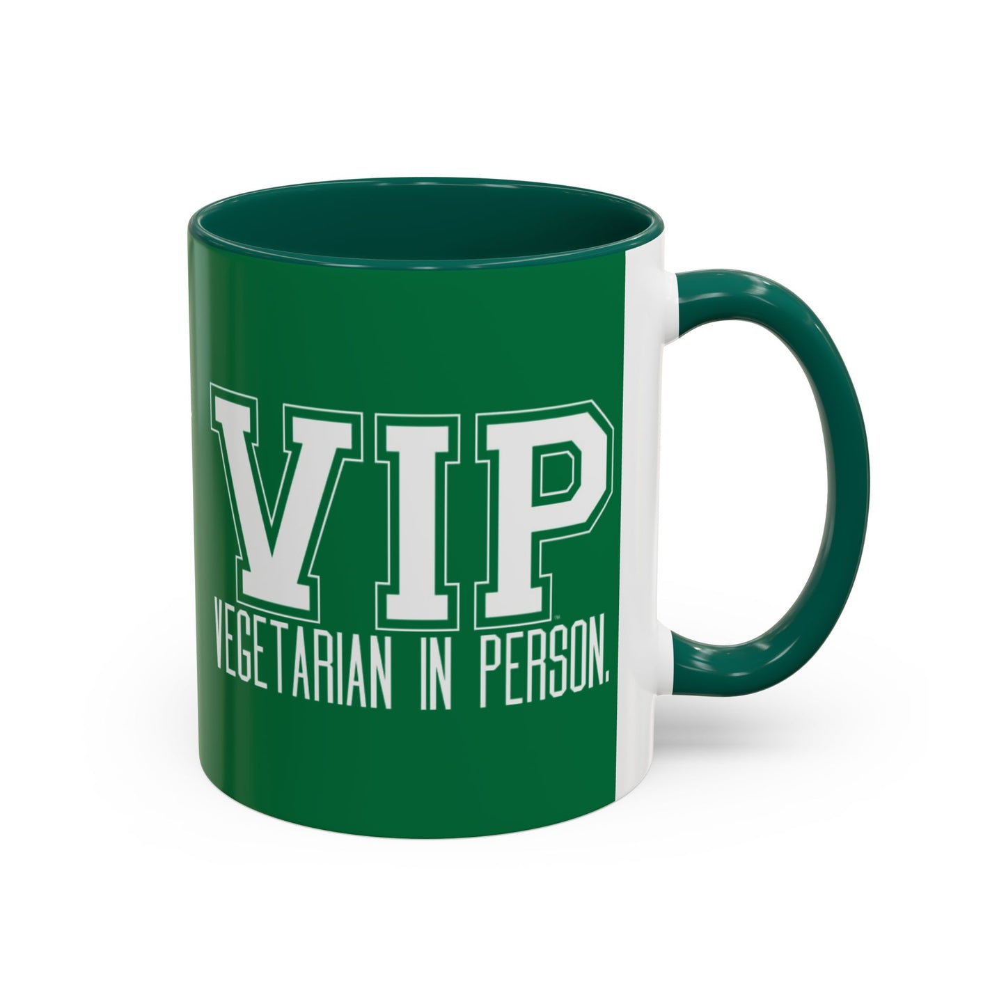 VIP Vegetarian Vegetarian In Person Statement Mug | Cute Funny Vegetarian Coffee Cup | Plant-Based Lifestyle Gift