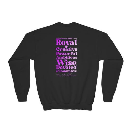 Purple Girl 4 Life Sweatshirt - Cute Youth Black Graphic Sweatshirt, Inspirational Sweatshirt, Positive Affirmation Sweatshirt, Purple Fashion