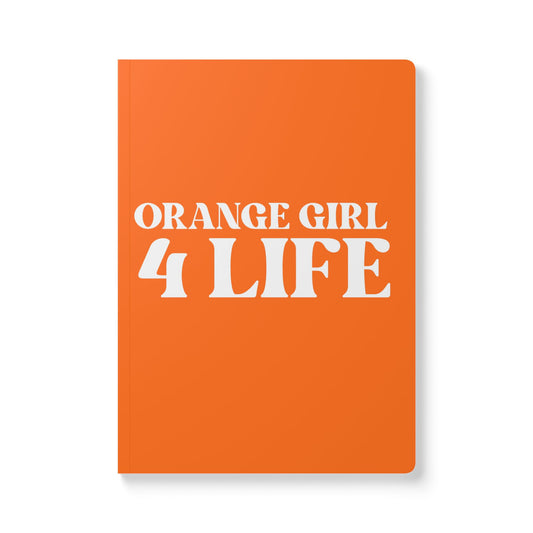 Orange Girl 4 Life Softcover Journal – Double-Sided Inspirational Journal | 100 or 200 Pages | Notebook for Girls & Women Who Love Orange