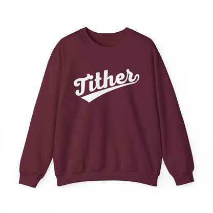 Home Run Tither Sweatshirt | Baseball Script Crewneck | Inspirational Giving Sweatshirt | Motivational Unisex Sweatshirt