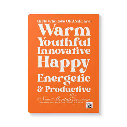 Orange Girl 4 Life Softcover Journal – Double-Sided Inspirational Journal | 100 or 200 Pages | Notebook for Girls & Women Who Love Orange