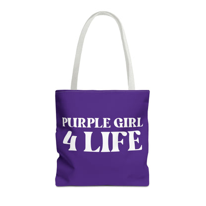 Purple Girl 4 Life Tote Bag - Cute Purple Bag for Women and Girls, Double Sided Inspirational Tote