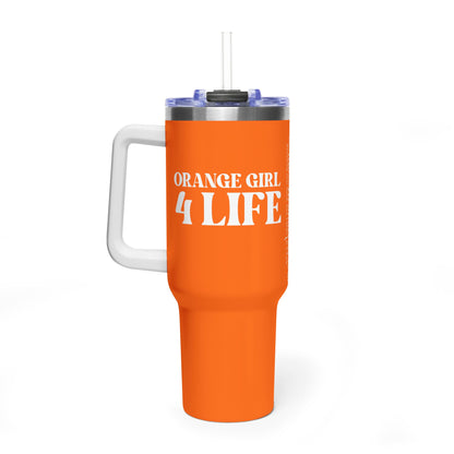 Orange Girl 4 Life 40 oz Orange Tumbler - Cute, Orange, Positive, Affirmation, Inspirational, Double Sided, Insulated Tumbler