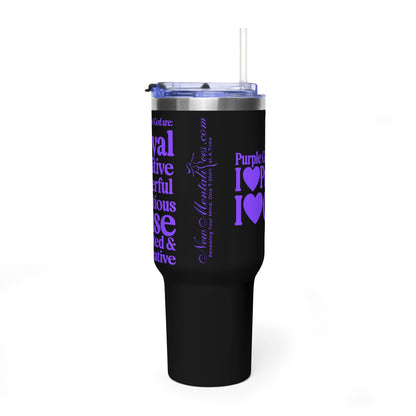 Purple Girls 4 God Black Contrast Tumbler - Faith Filled Women Who Love Purple