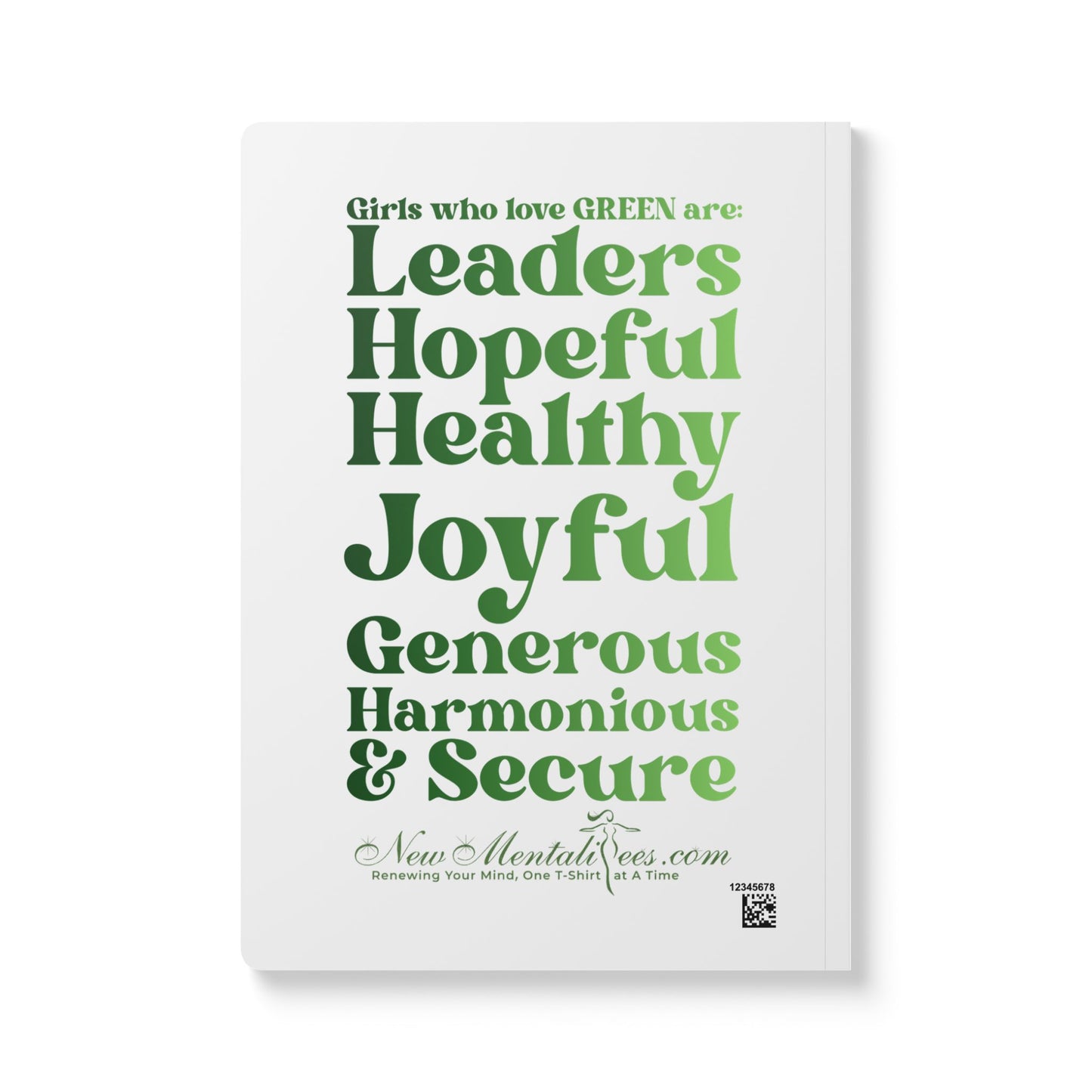💚 Green Girl 4 Life (White) Softcover Journal – Double-Sided Inspirational Journal | 100 or 200 Pages | Notebook for Girls & Women Who Love Green
