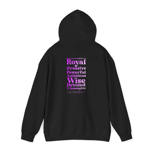 Purple Girl 4 Life Hoodie - Cute Ladies Black Graphic Hoodie, Inspirational Hoodie, Positive Affirmation Unisex Hoodie, Purple Fashion