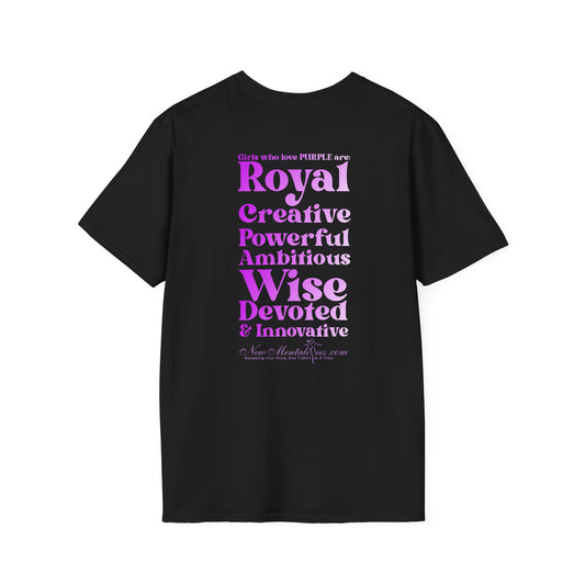 Purple Girl 4 Life T-Shirt - Cute Ladies Black Graphic Tee, Inspirational Shirt, Positive Affirmation Unisex T-Shirt, Purple Fashion Tee