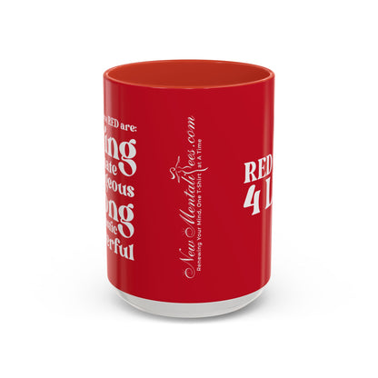 Red Girl 4 Life Red Mug - Positive Affirmation, Cute, Inspirational Double Sided, 11oz & 15oz Mug, Great Gift