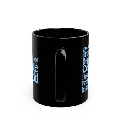 Blue Girls 4 God Mug - Black Contrast Collection