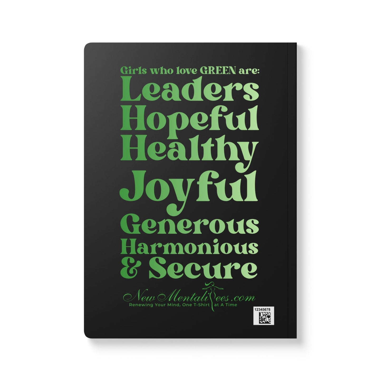 💚 Green Girl 4 Life (Black) Softcover Journal – Double-Sided Inspirational Journal | 100 or 200 Pages | Notebook for Girls & Women Who Love Green