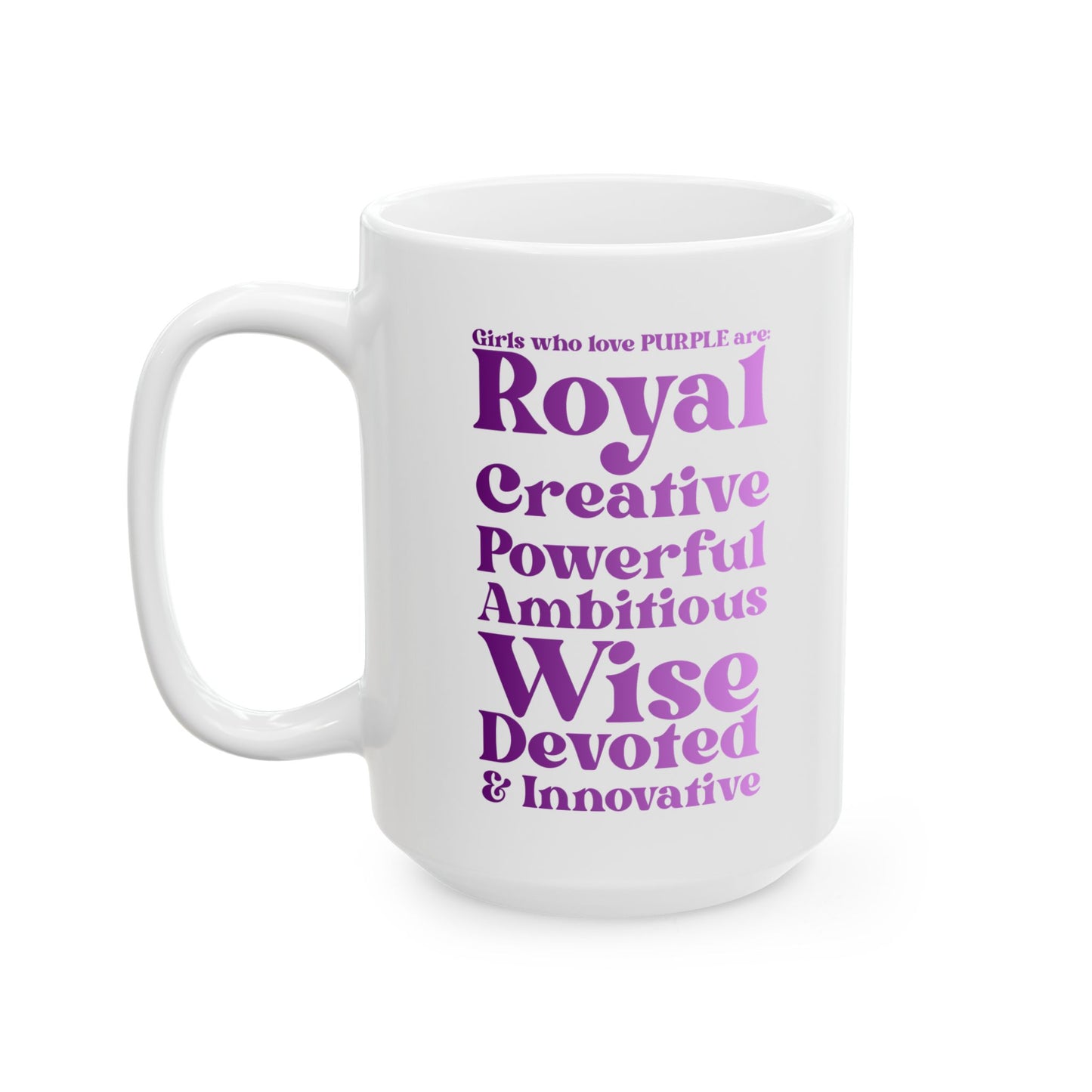 Purple Girl 4 Life Black Mug - Positive Affirmation, Cute, Inspirational Double Sided, 11oz & 15oz Mug, Great Gift