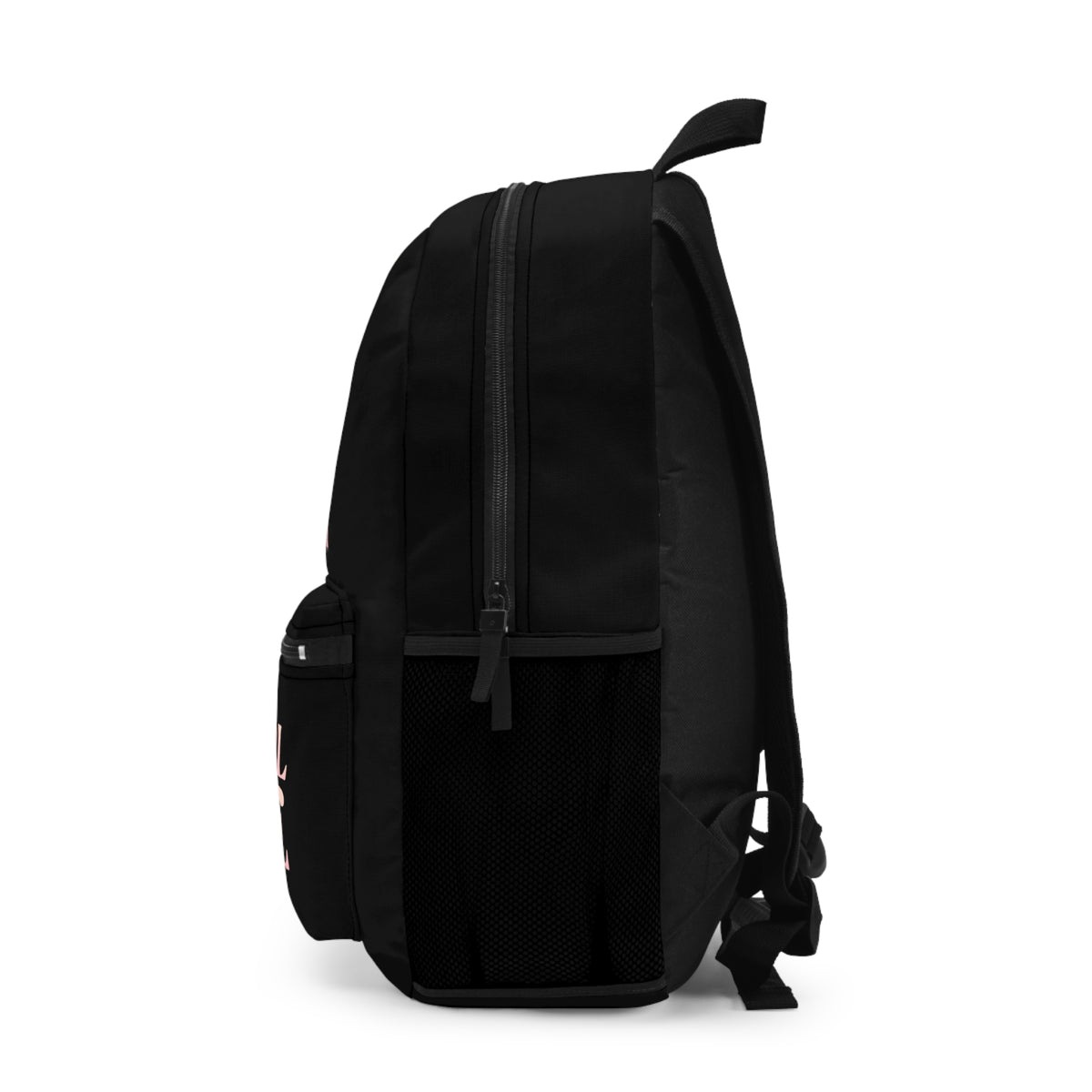 Pink Girl 4 Life Black Contrast Backpack – Inspirational Girls School Backpack | Girl Power Bookbag | Lightweight Travel & School Bag