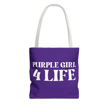 Purple Girl 4 Life Tote Bag - Cute Purple Bag for Women and Girls, Double Sided Inspirational Tote