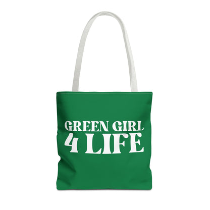Green Girl 4 Life Tote Bag - Cute Green Bag for Women and Girls, Double Sided Inspirational Tote
