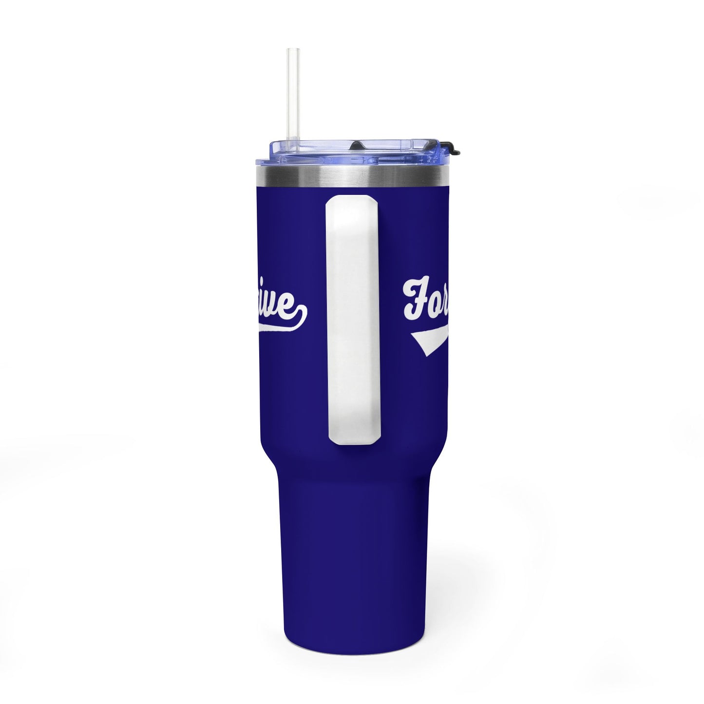 FORGIVE Baseball Script 40oz Tumbler – Faith-Based Drinkware – Christian Forgiveness Gift – Inspirational Coffee Cup