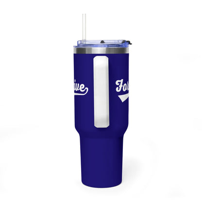 FORGIVE Baseball Script 40oz Tumbler – Faith-Based Drinkware – Christian Forgiveness Gift – Inspirational Coffee Cup