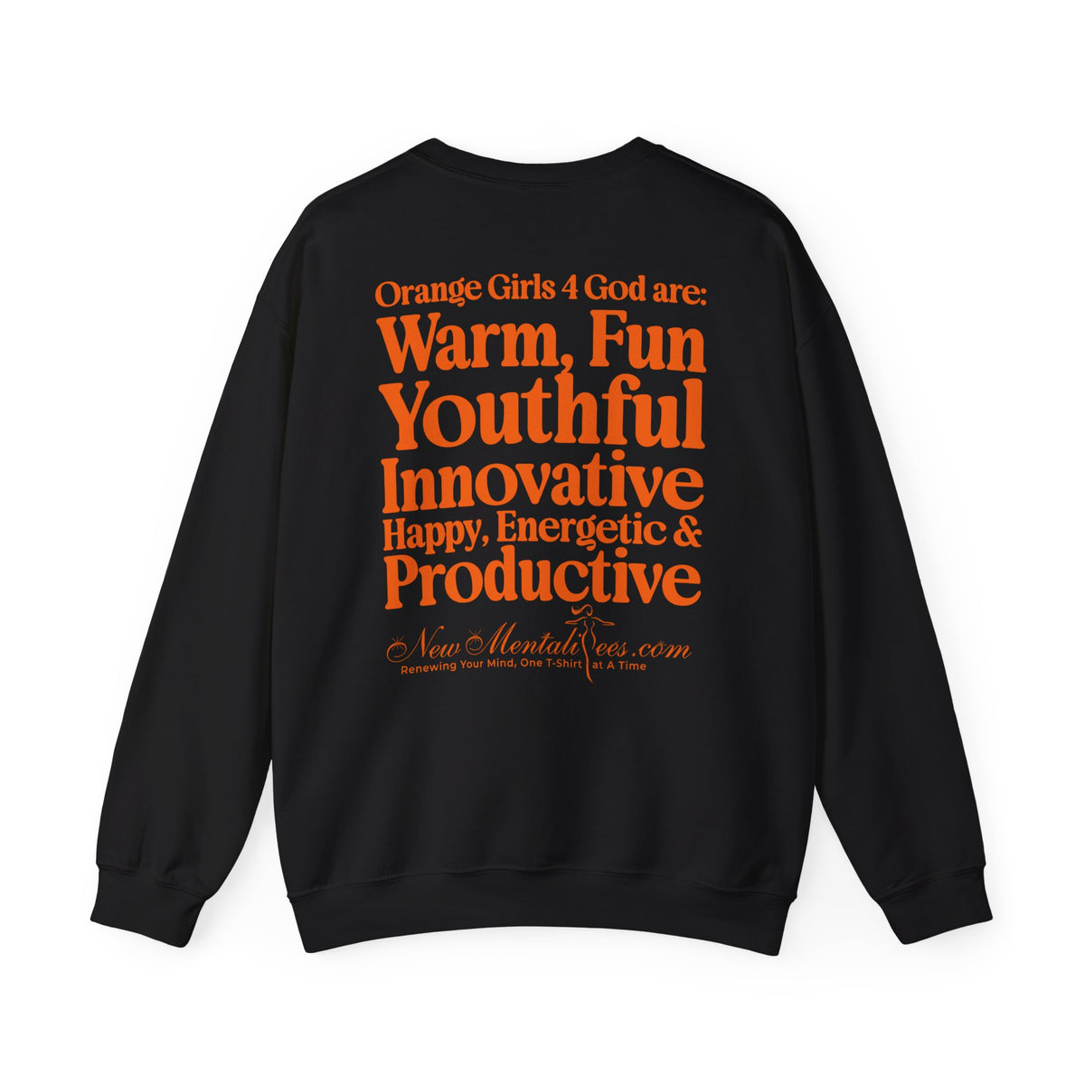 Orange Girls 4 God Adult Sweatshirt | Black Contrast