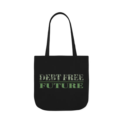 Debt Free Future Tote Bag - Faith-Inspired Financial Freedom & Abundance Affirmation Bag - Canvas, White, Black