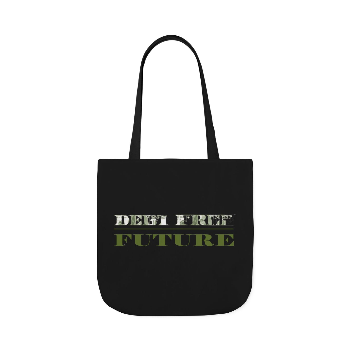 Debt Free Future Tote Bag - Faith-Inspired Financial Freedom & Abundance Affirmation Bag - Canvas, White, Black