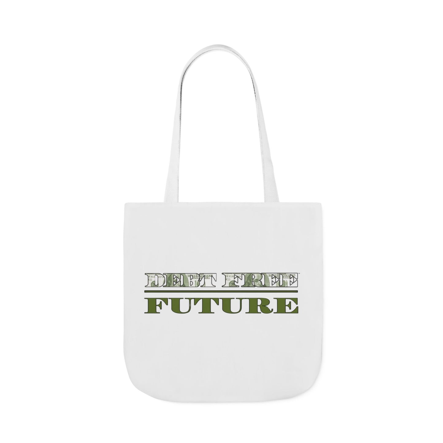 Debt Free Future Tote Bag - Faith-Inspired Financial Freedom & Abundance Affirmation Bag - Canvas, White, Black