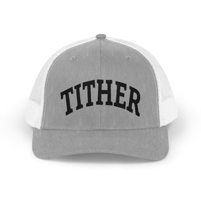 Tither Collegiate Cap | Embroidered Christian Baseball Hat, Unisex Adjustable Faith-Based Cap, Tithing Lifestyle Hat, Church Wear